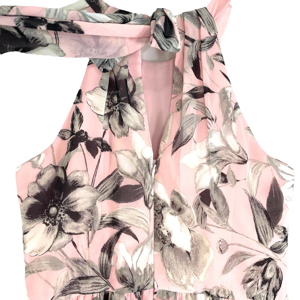 Eliza J floral halter chiffon maxi gown dress Sz 10 - Picture 7 of 11